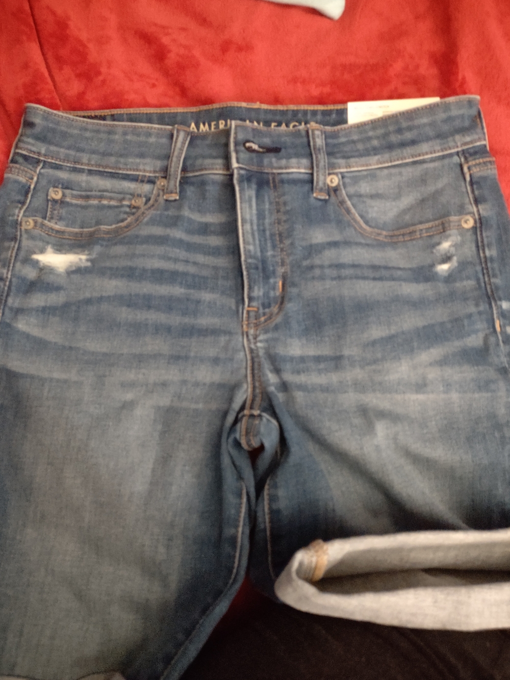 American Eagle Outfitters Women's Blue Distressed Stretch Jeans NWT